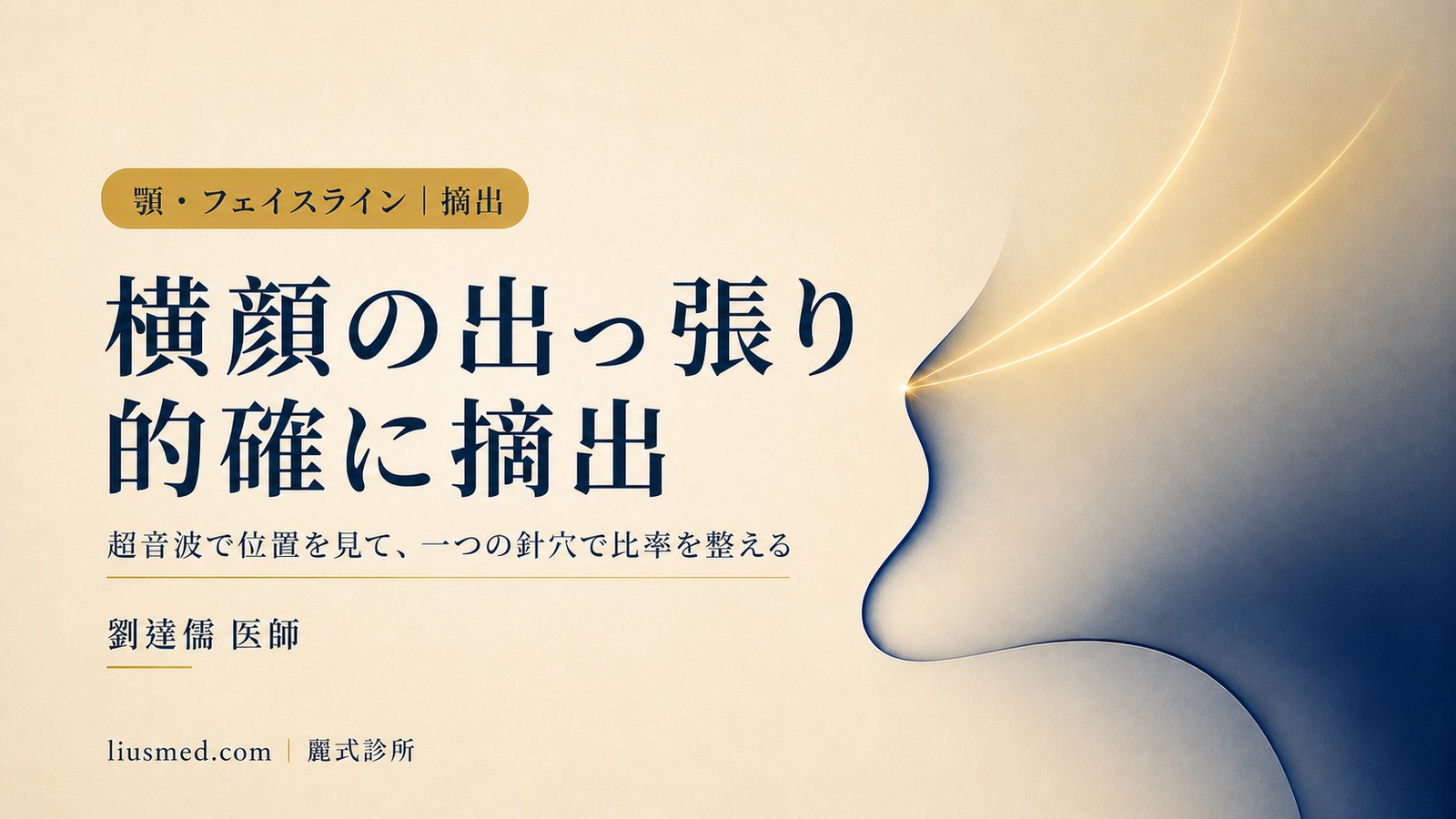 顎・フェイスラインのフィラー摘出:超音波で位置を見て、一つの針穴で横顔の比率を平らに整える