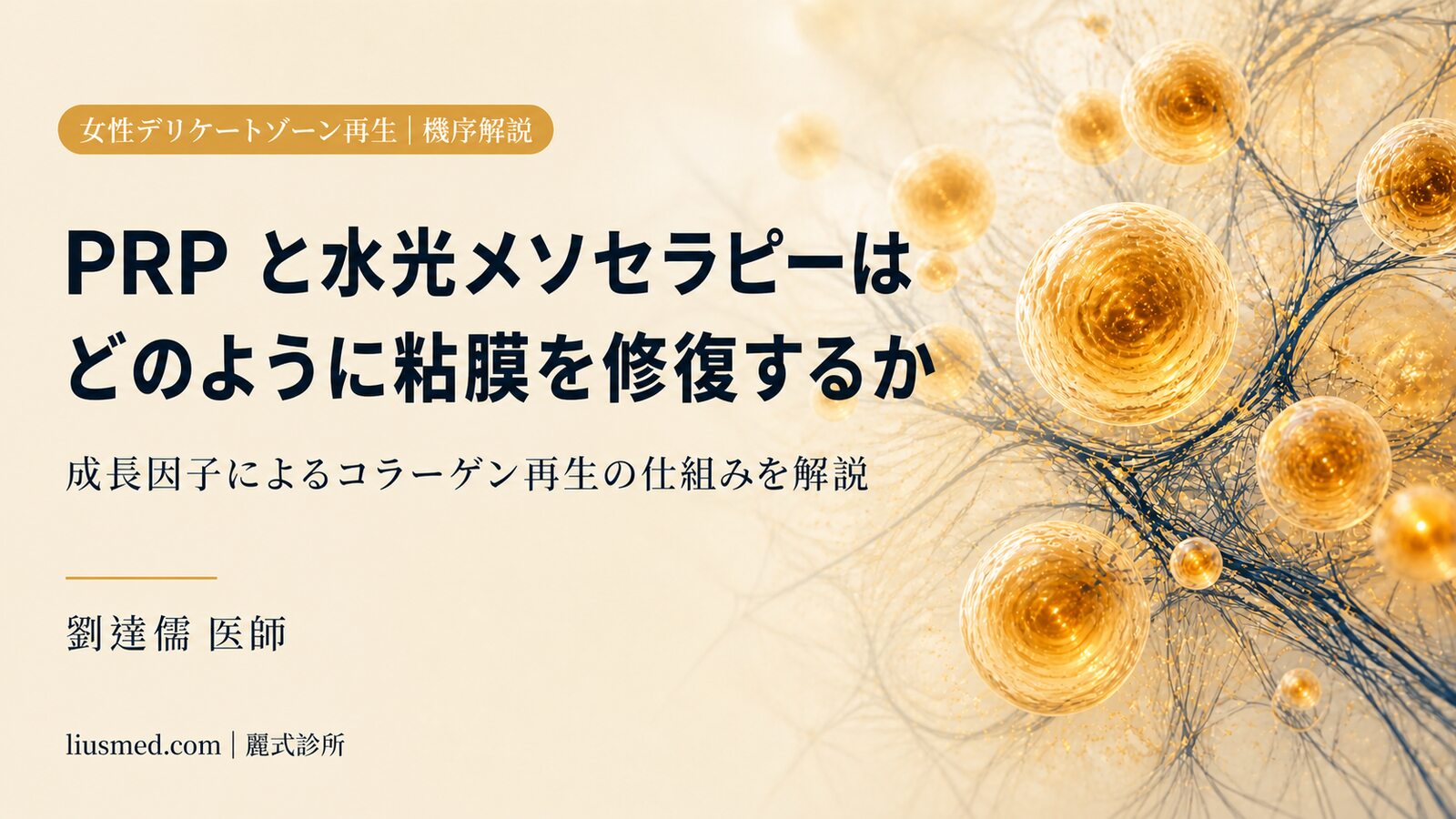 女性デリケートゾーン PRP と水光メソセラピーの機序解説:コラーゲン再生と粘膜修復はどのように始まるか
