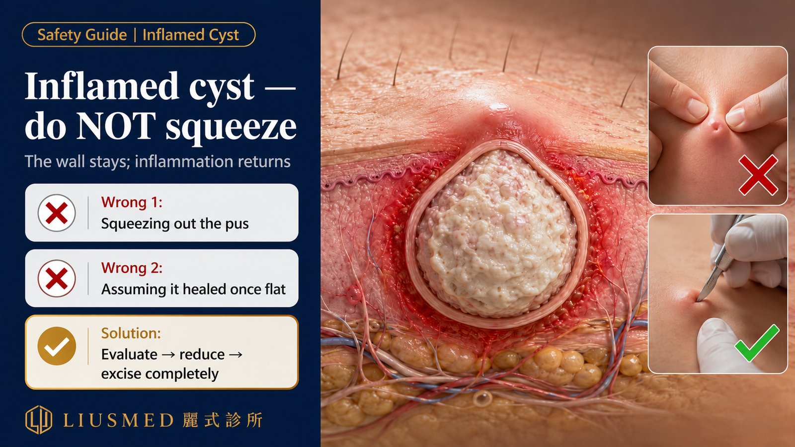 Inflamed Epidermoid Cyst: What To Do and Why You Should Never Squeeze It