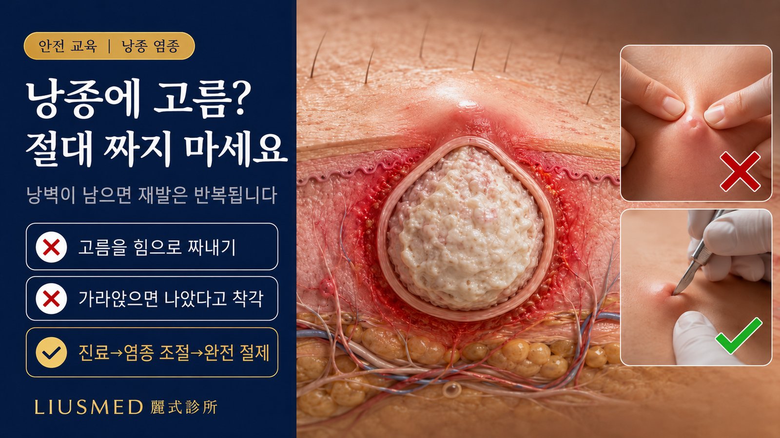 표피낭종에 염증이 생겼을 때: 절대로 스스로 짜면 안 되는 이유