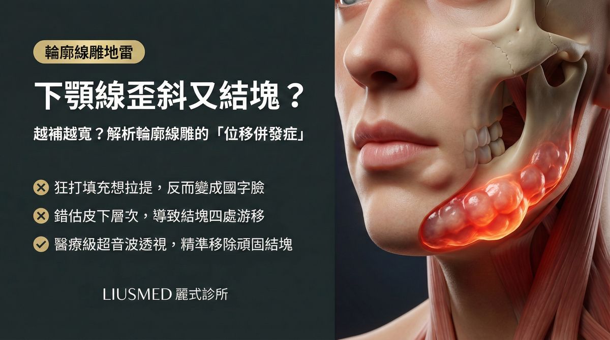 下顎線填充物歪斜或結塊:輪廓線雕併發症處理