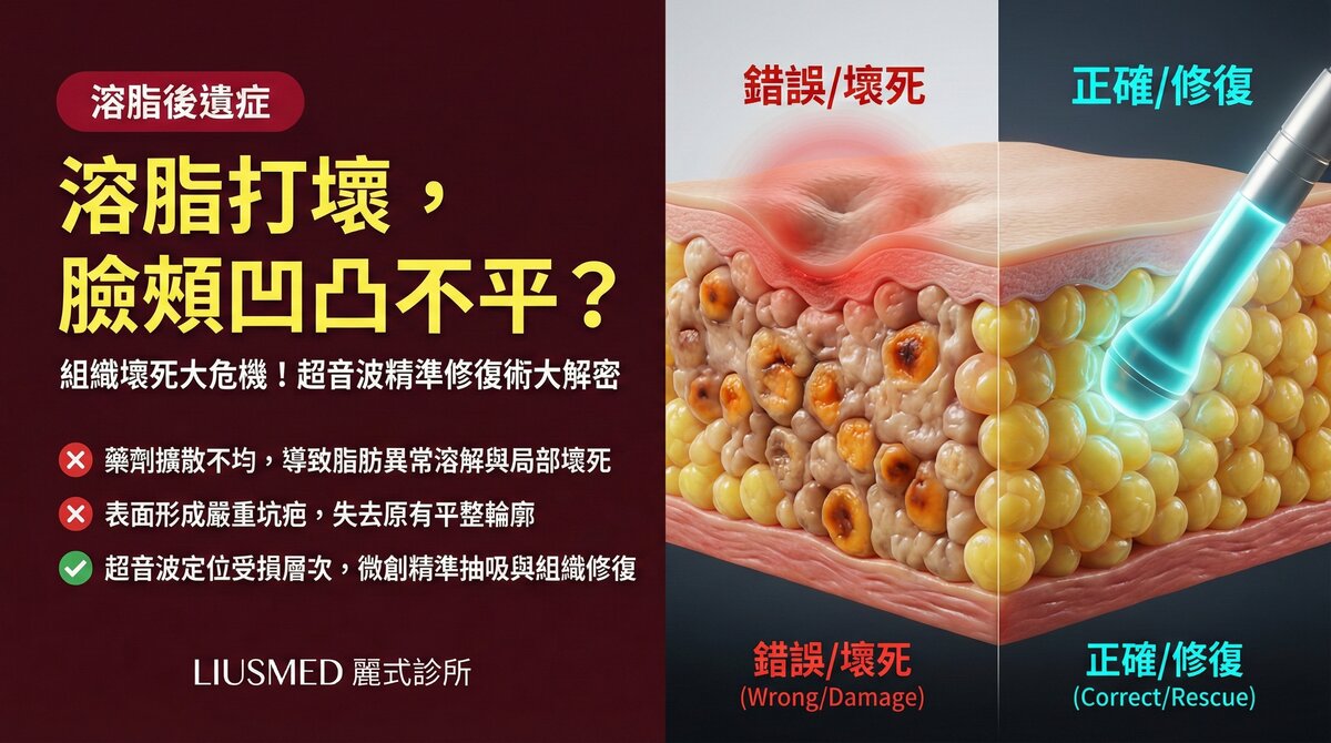 溶脂針打壞造成組織壞死或凹凸不平,超音波能幫忙精準修復嗎?