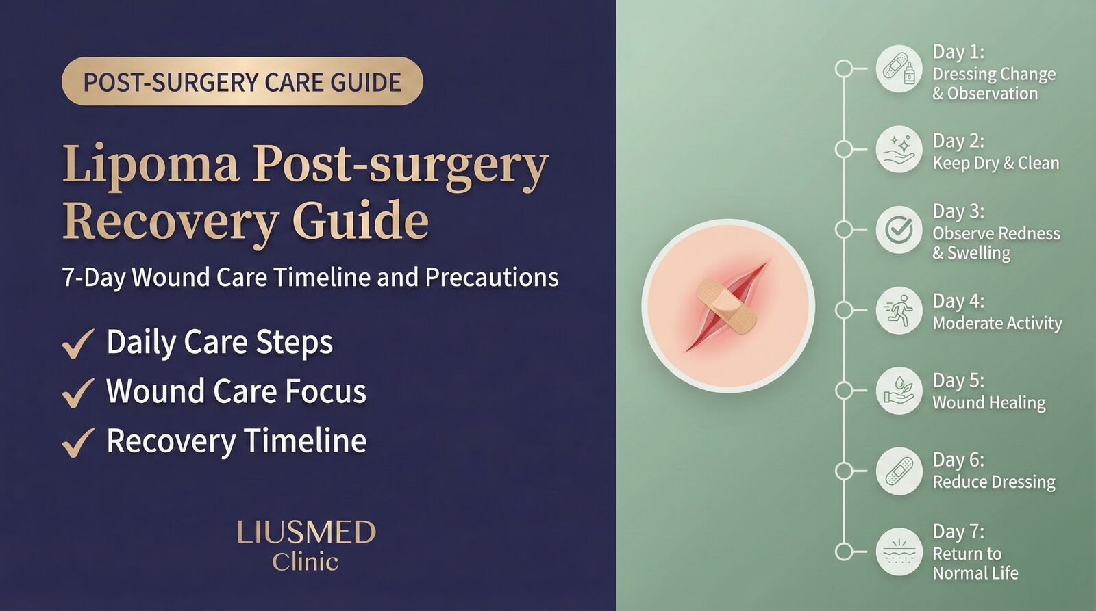 脂肪腫術後の回復ガイド：7日間の創部ケアタイムライン