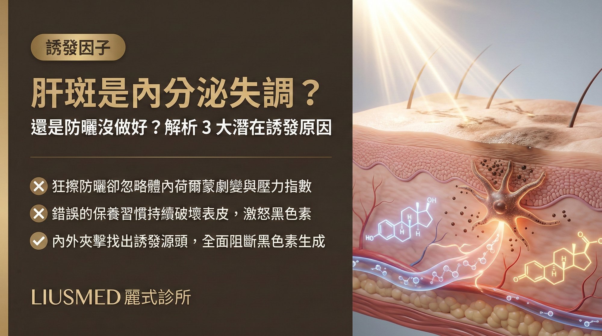 肝斑是內分泌失調還是防曬沒做好?解析 3 大潛在誘發原因