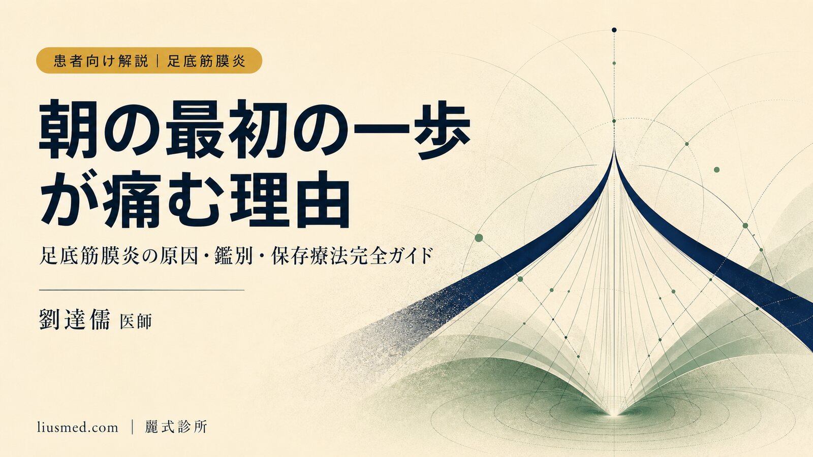 朝起き上がって最初の一歩で足の裏が刺すように痛む?足底筋膜炎の原因・症状・保存療法完全ガイド