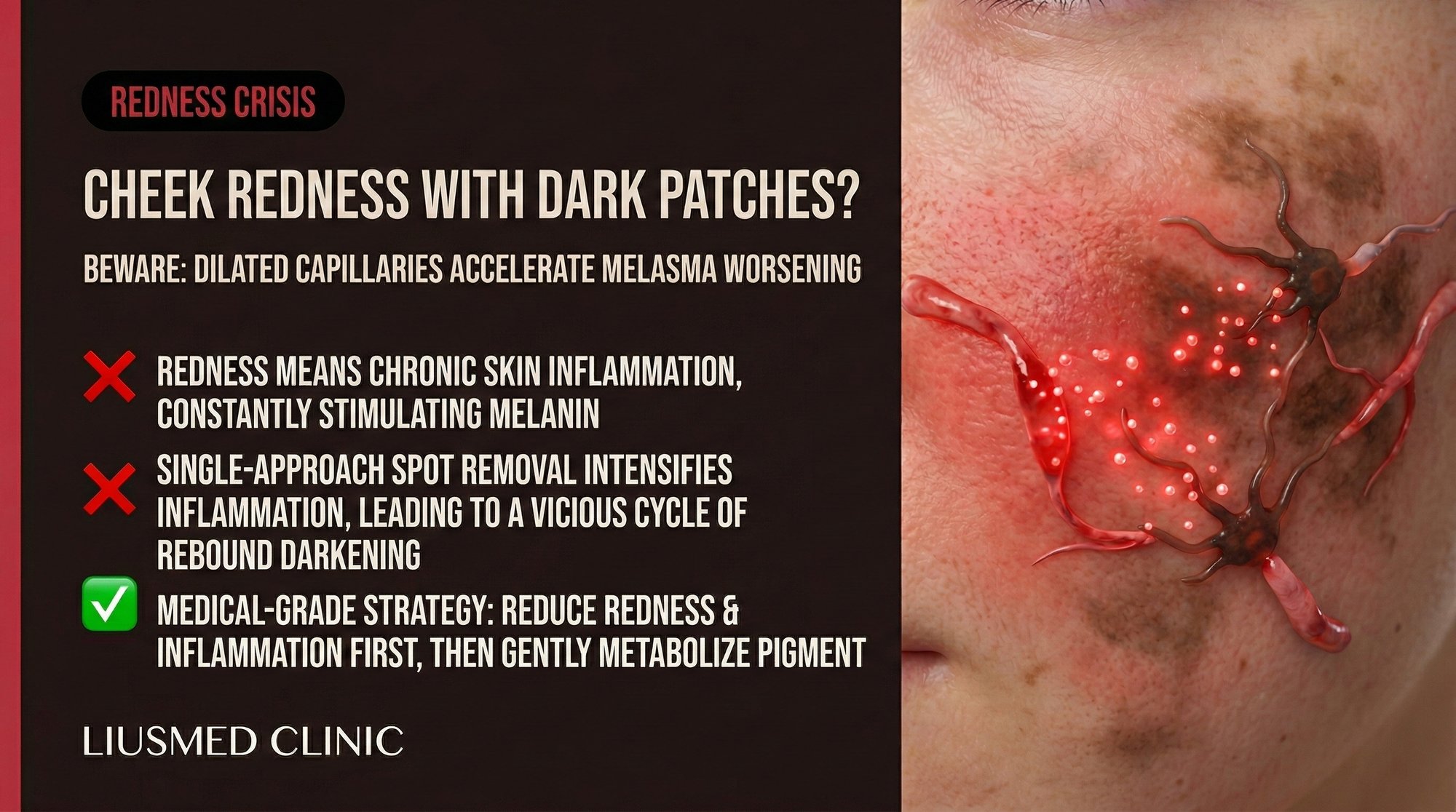 Facial Redness Combined with Dark Patches? How Telangiectasia Worsens Your Melasma