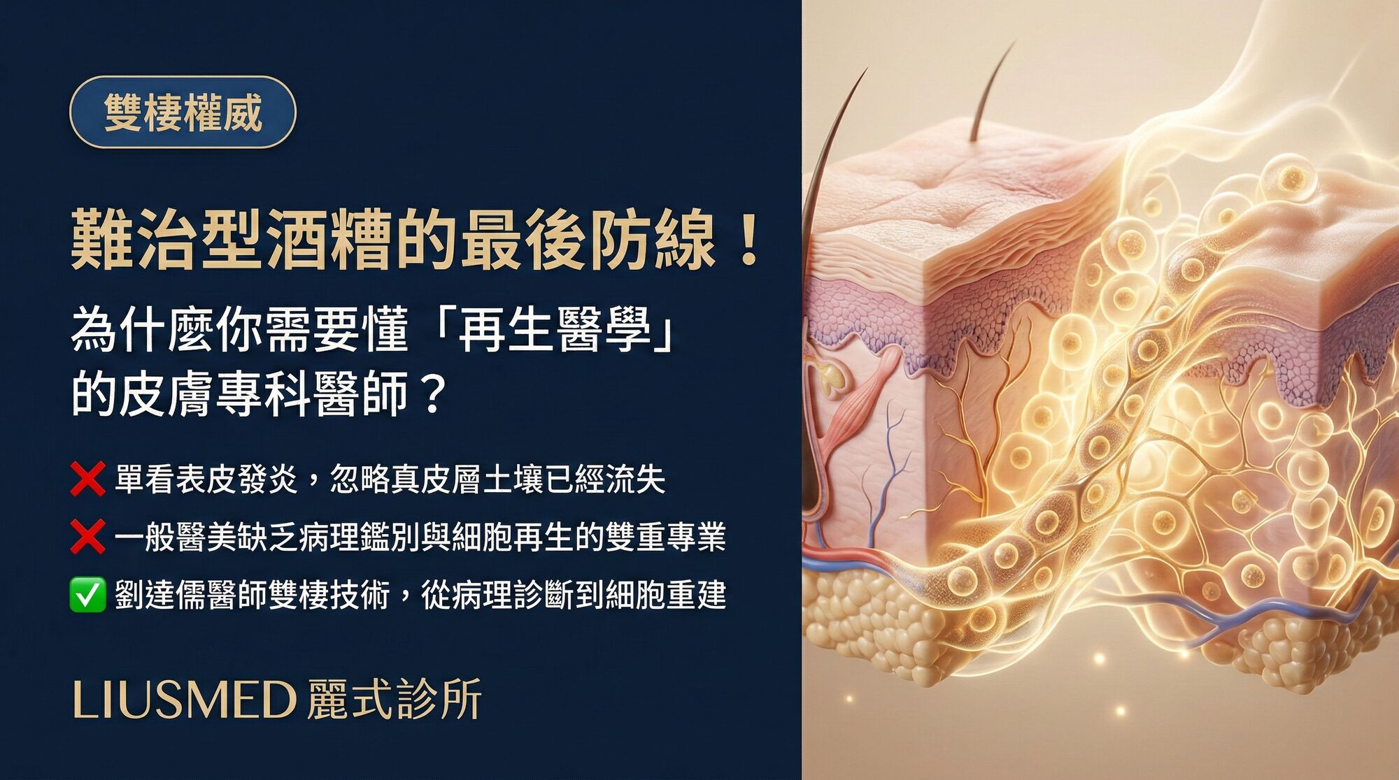 治療難治型酒糟,為什麼你需要懂「再生醫學」與「皮膚專科」的雙棲醫師?