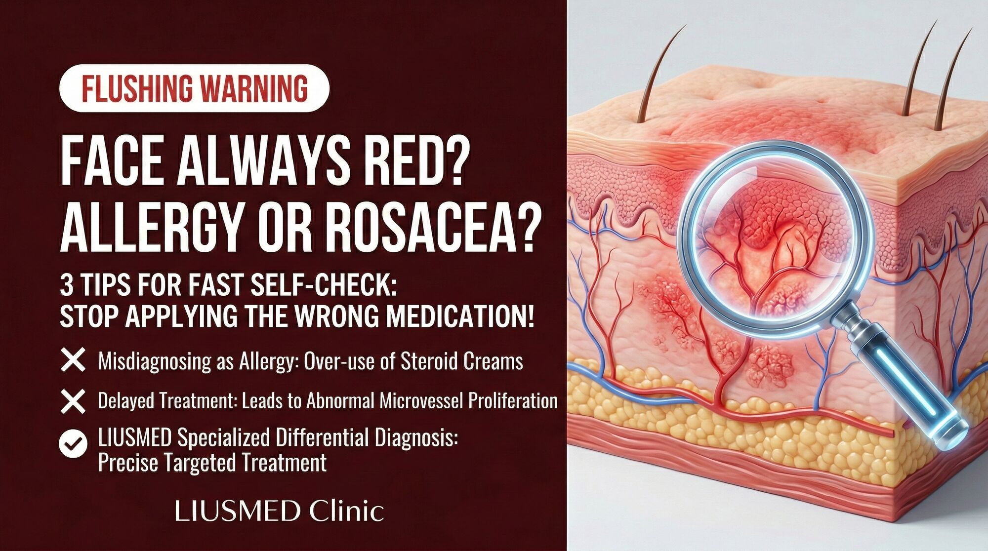 Is Your Persistent Facial Redness Allergies or Rosacea? 3 Self-Check Methods