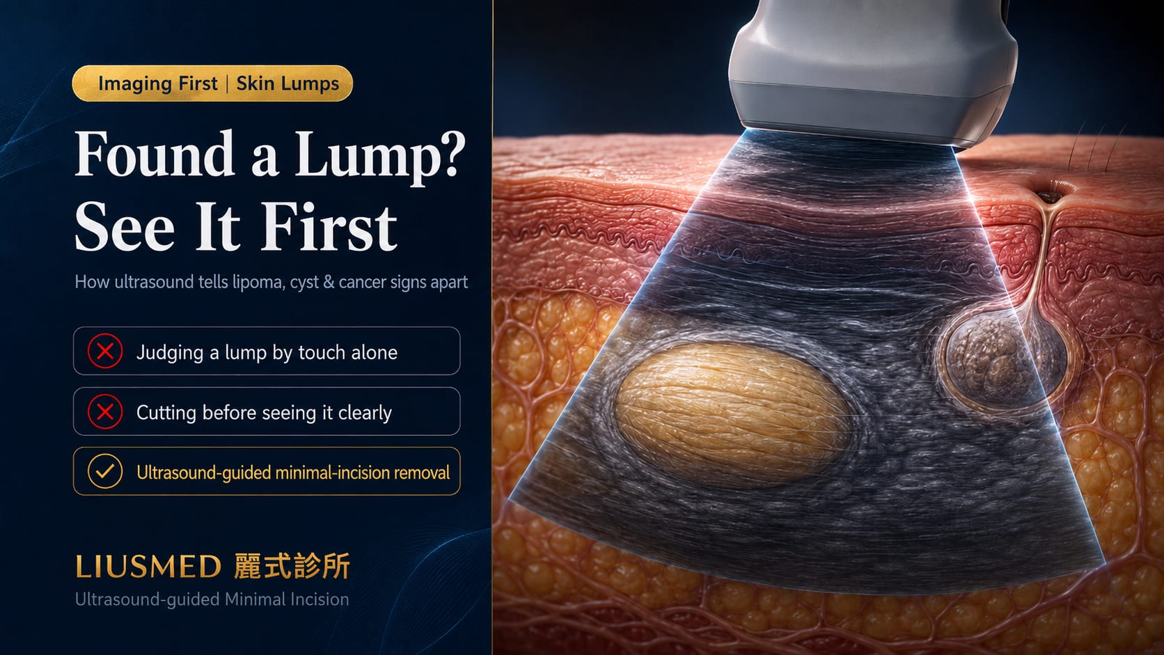 Found a Lump Under Your Skin? How Ultrasound Tells Lipoma, Cyst and Malignancy Apart Before Any Cut