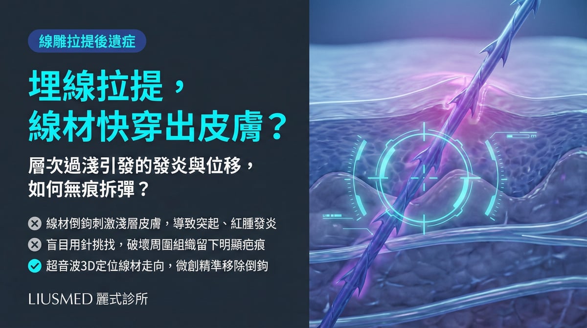 埋線拉提(線雕)線材穿出或發炎,可以用超音波定位取出嗎?