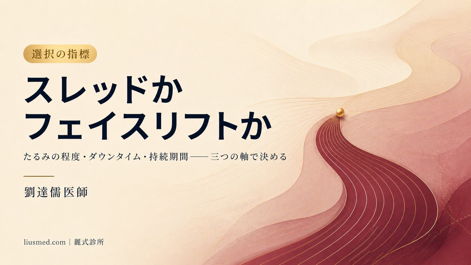 スレッドリフトとフェイスリフト手術はどう違うか?たるみの程度・回復期間・持続時間と可逆性を比較