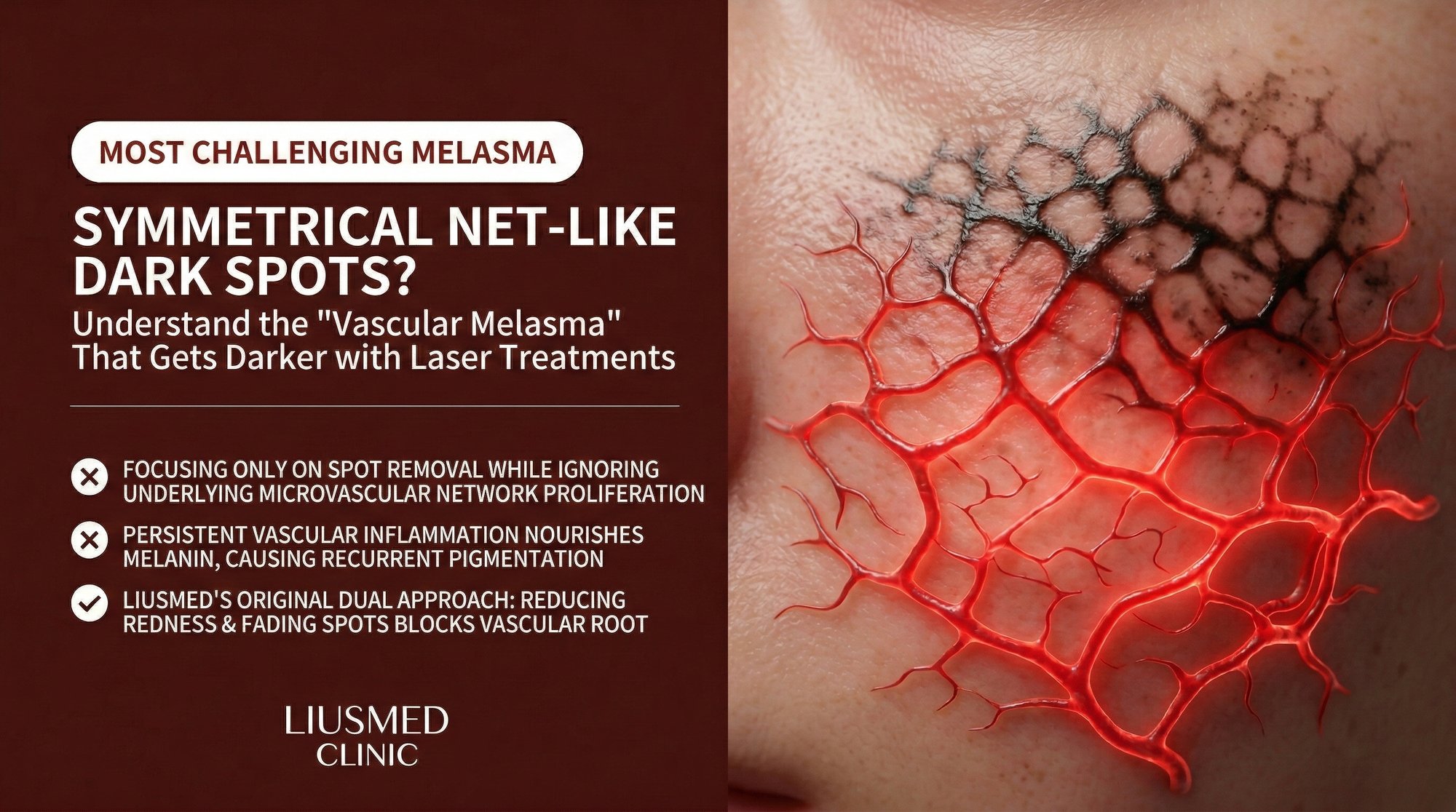 Symmetrical Reticular Dark Patches on Your Face? Understanding the Most Stubborn Vascular Melasma