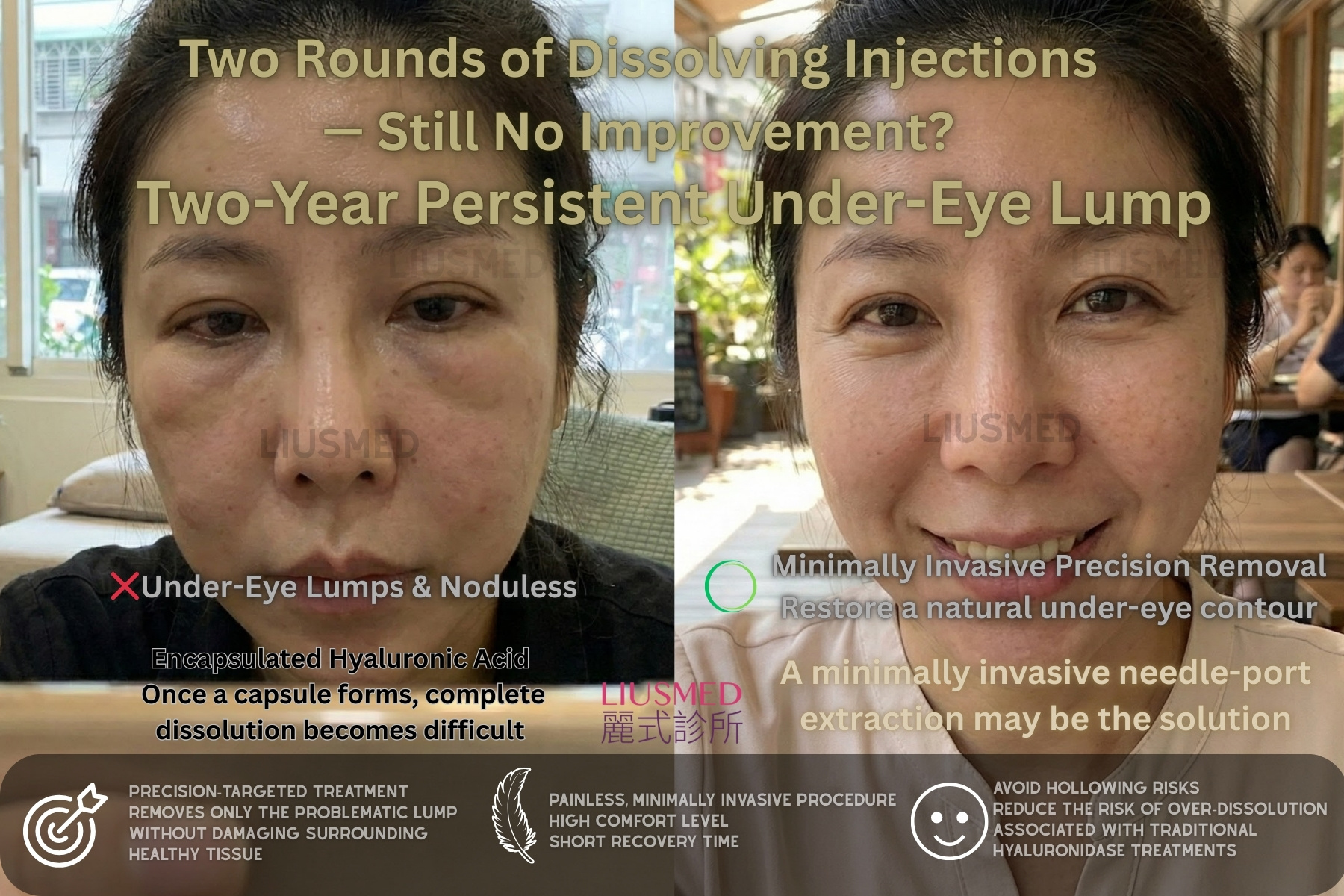 필러 수정 - 눈 아래 시술 전