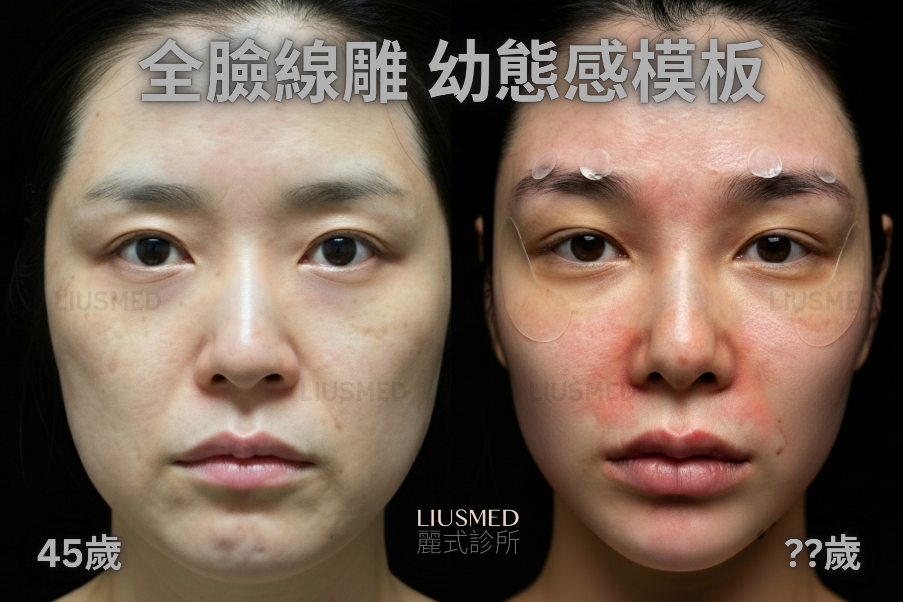 線雕 - 全臉 術前