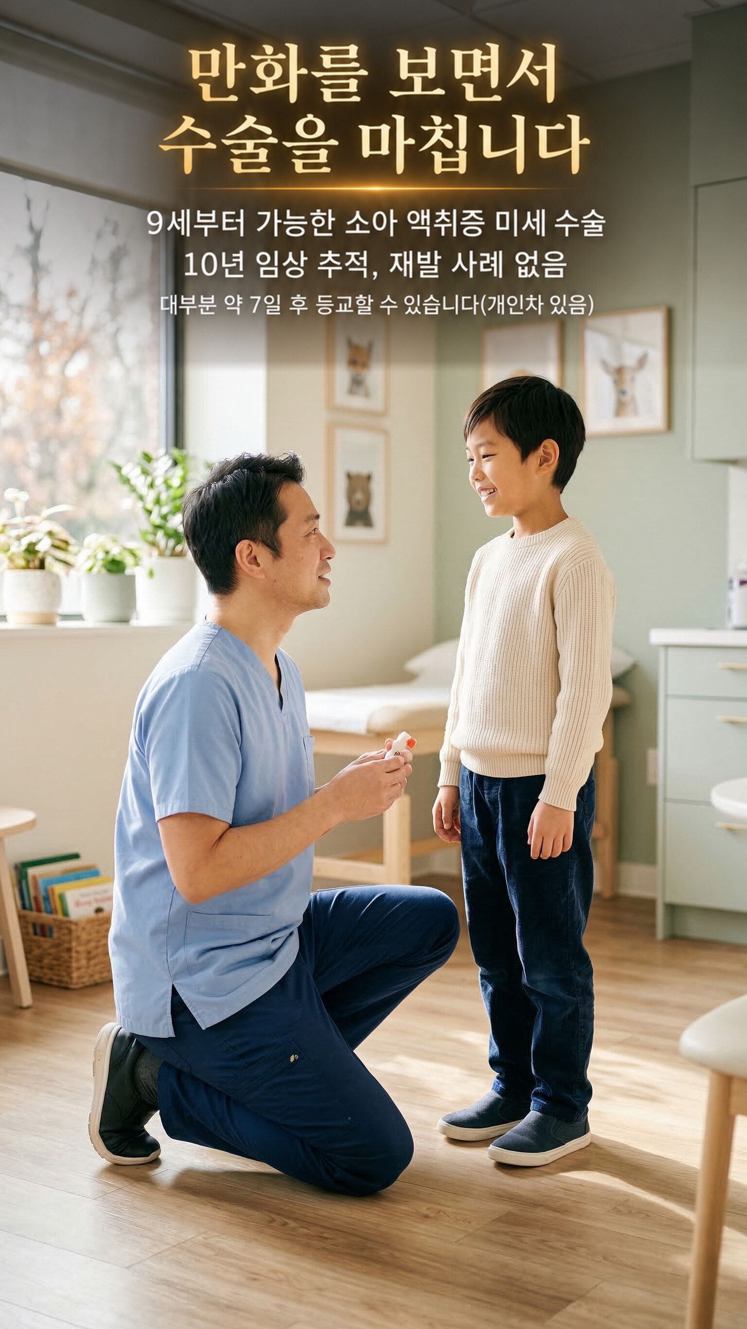 만화를 보면서 수술을 마칩니다 — 9세부터 가능한 소아 액취증 수술.
