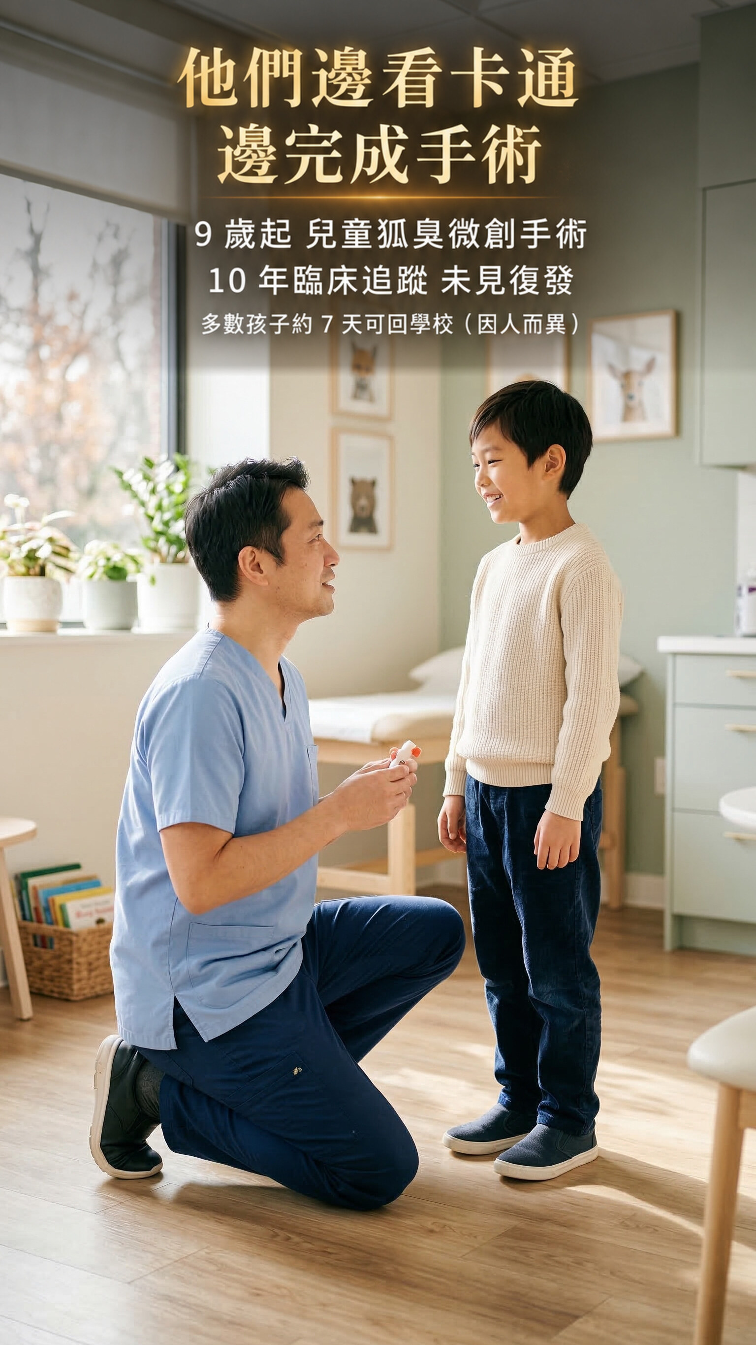 他們邊看卡通 邊完成手術 — 9歲起 兒童狐臭手術
