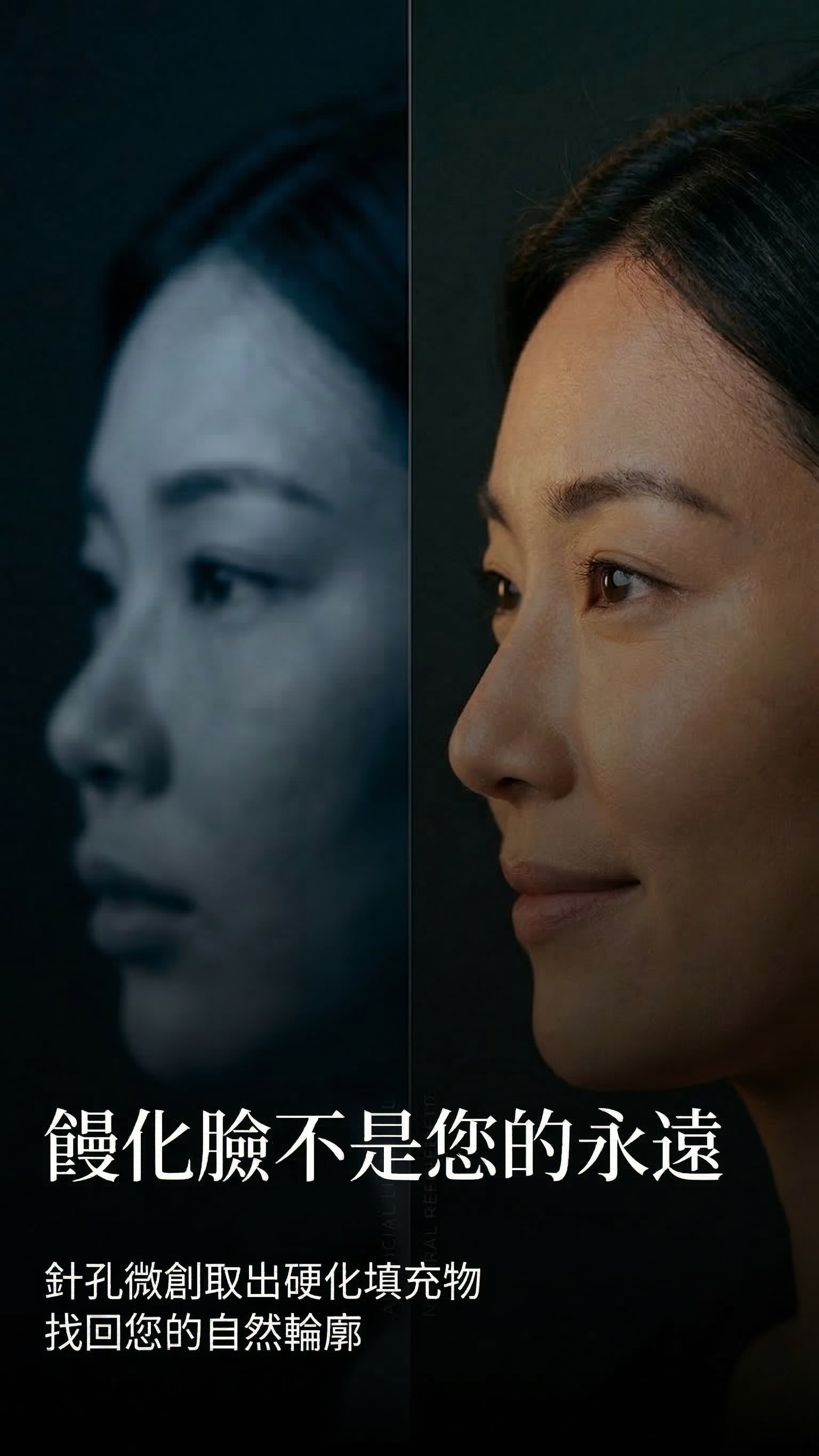 饅化臉不是您的永遠 — 針孔微創取出硬化填充物